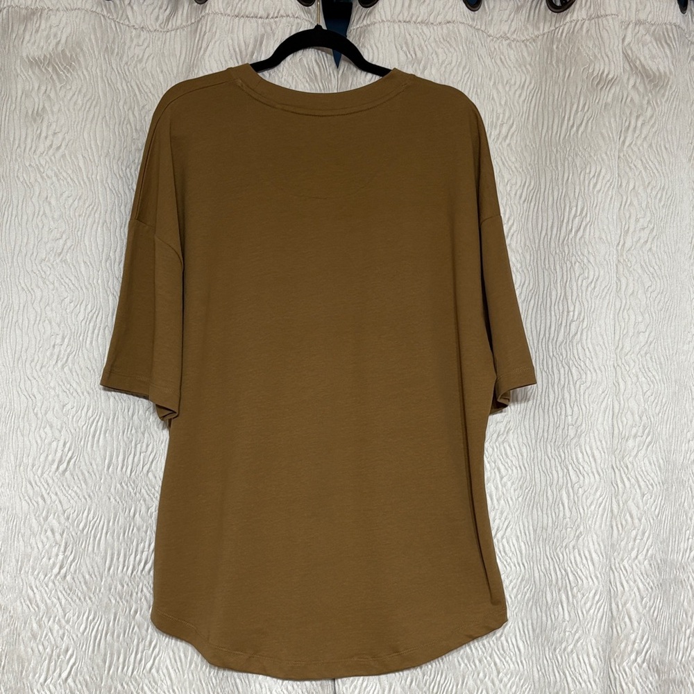 Free Planet Men's Brown Drop Shoulder Relaxed Fit T-Shirt- Size Large - Picture 2 of 6